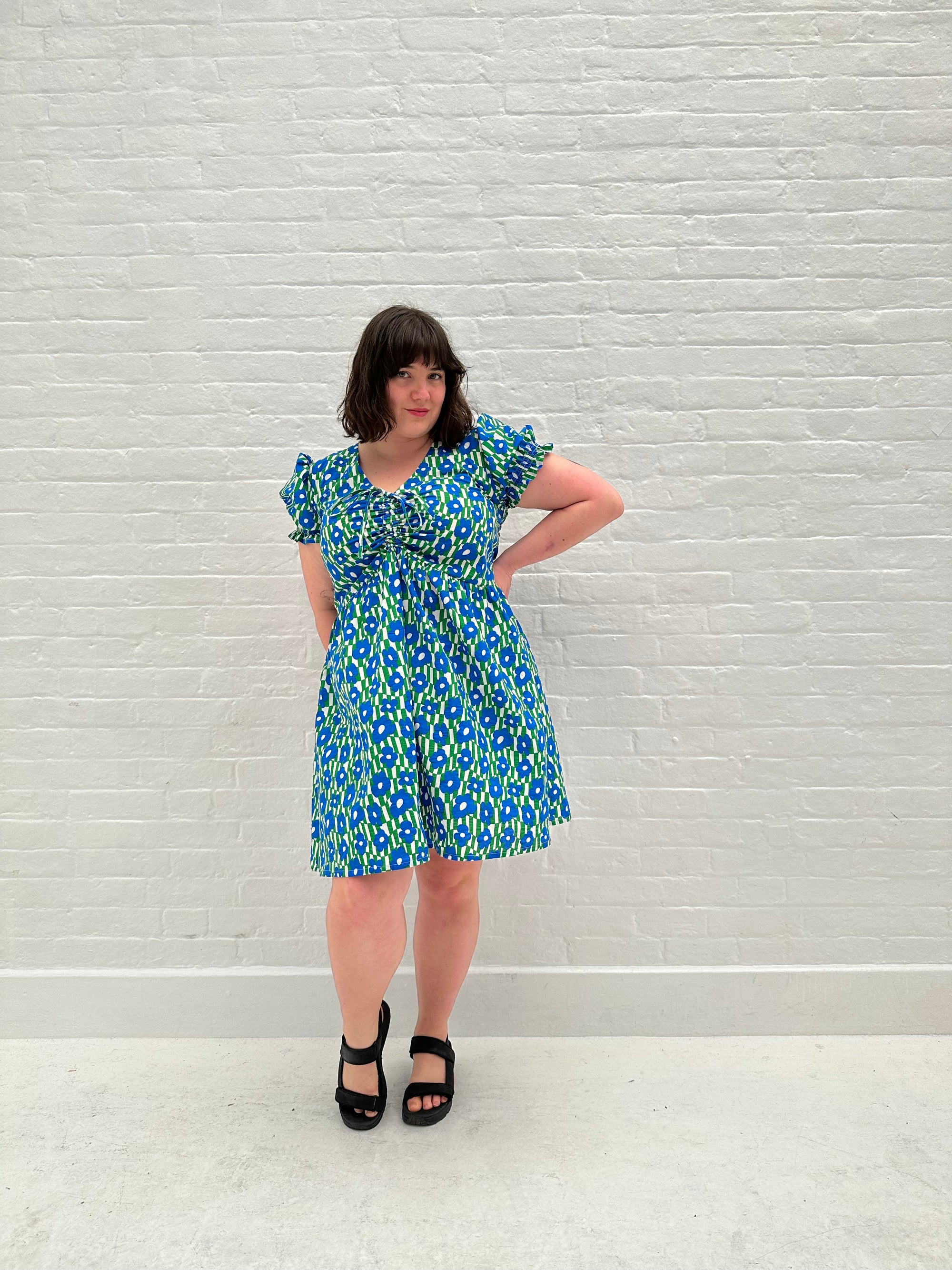 Adjustable front mini dress size L