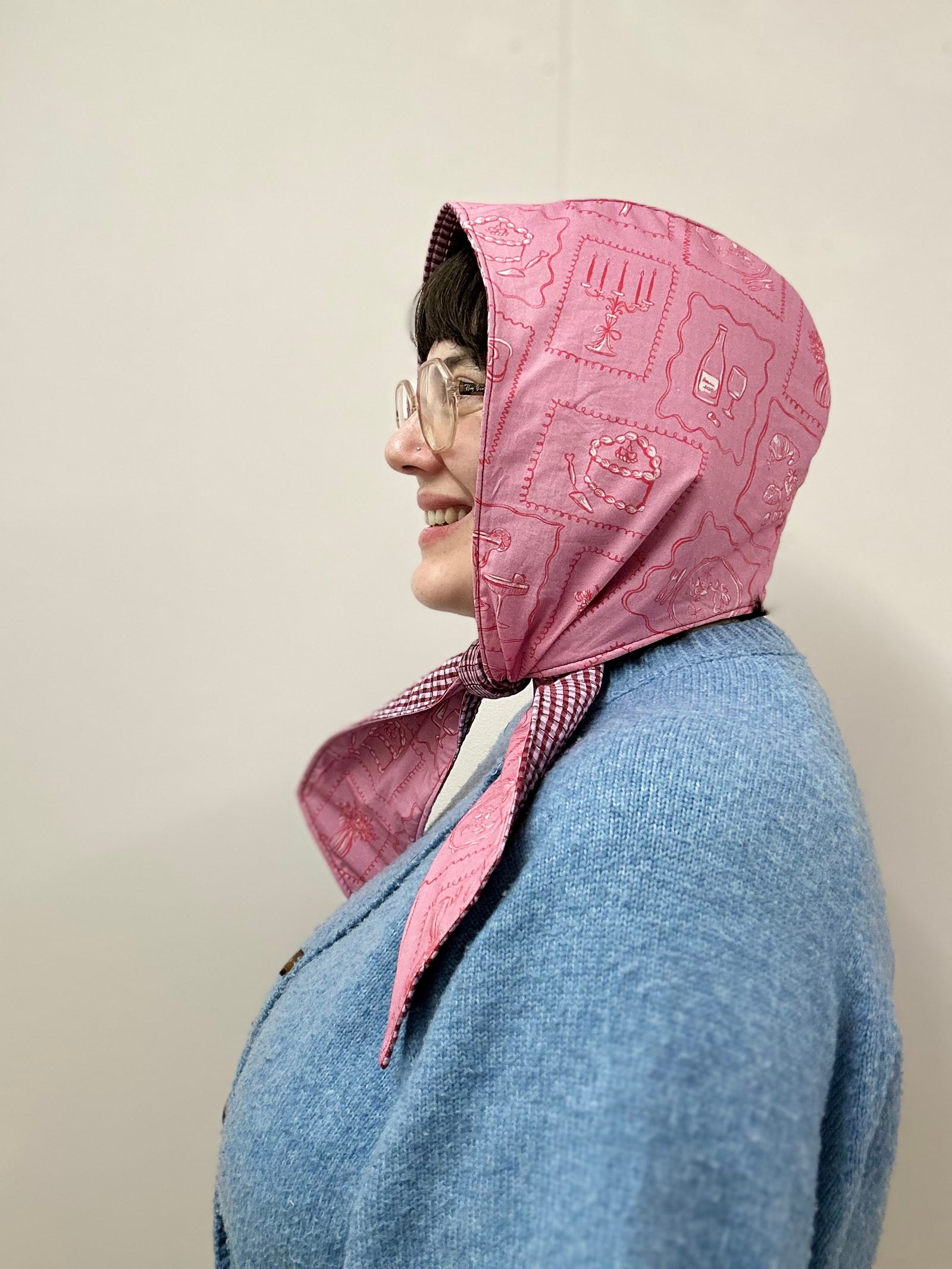 Reversible Quilted Hood - galentines