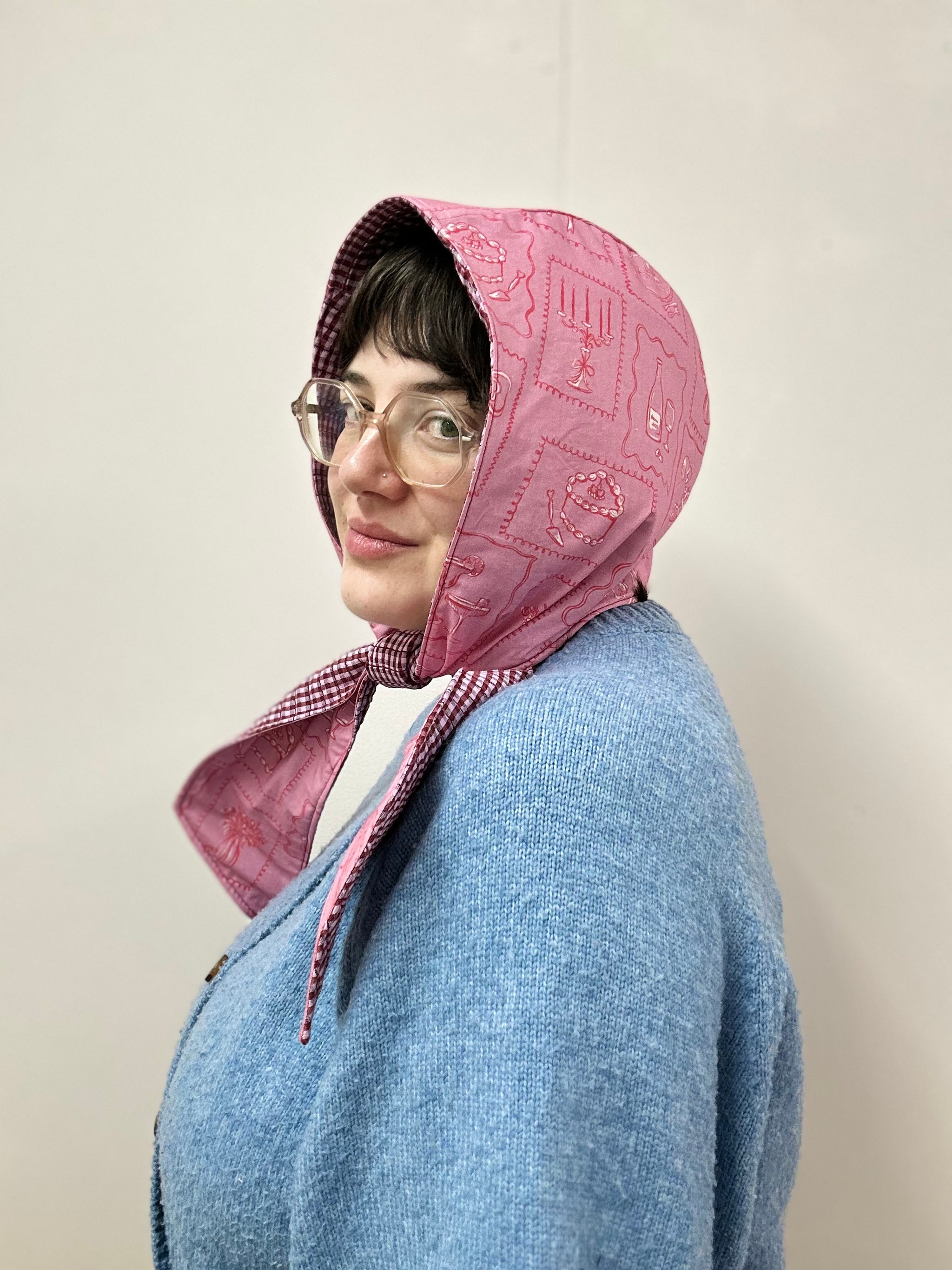 Reversible Quilted Hood - galentines