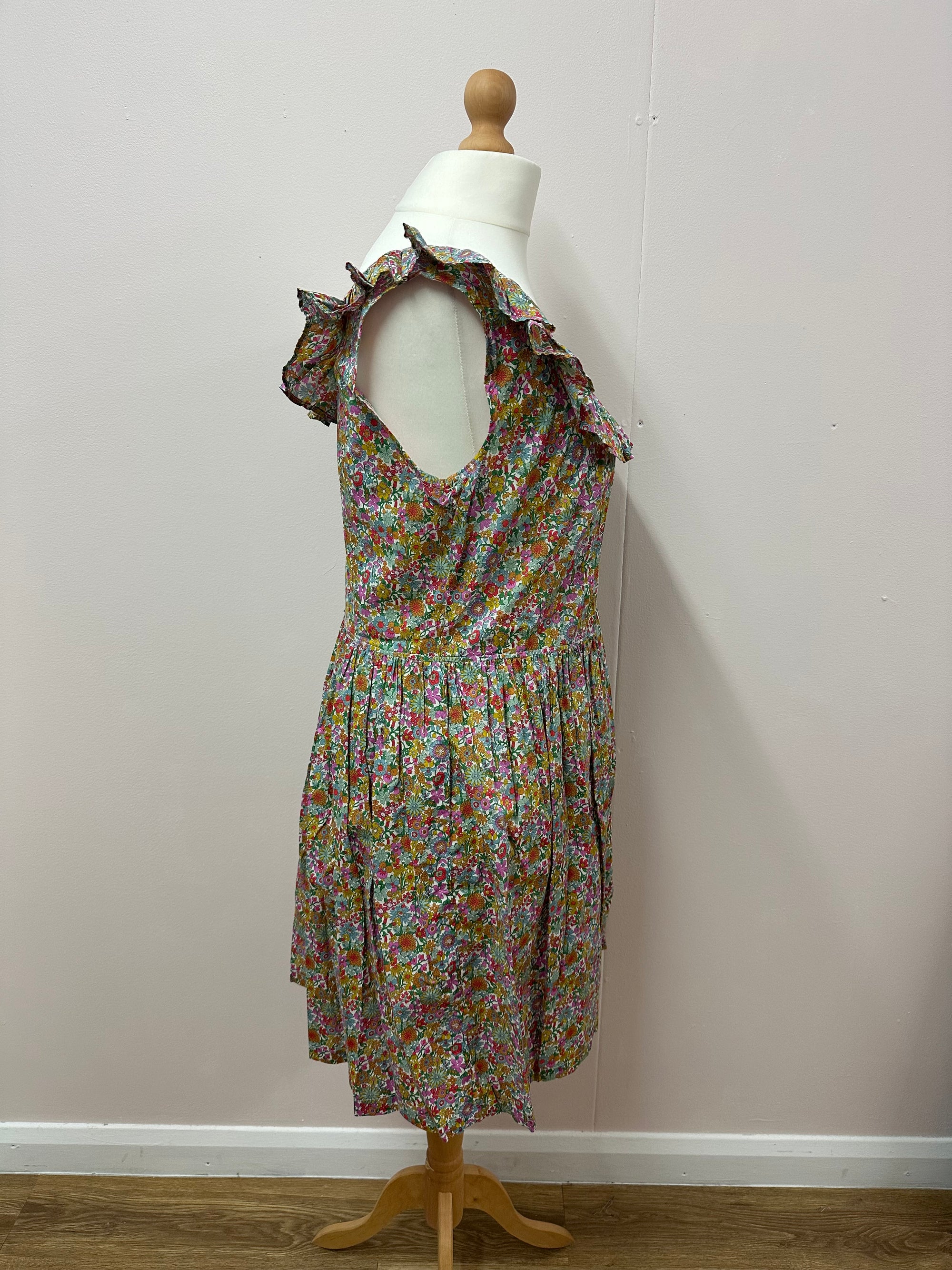 Liberty fabric frill dress size L (18/20)