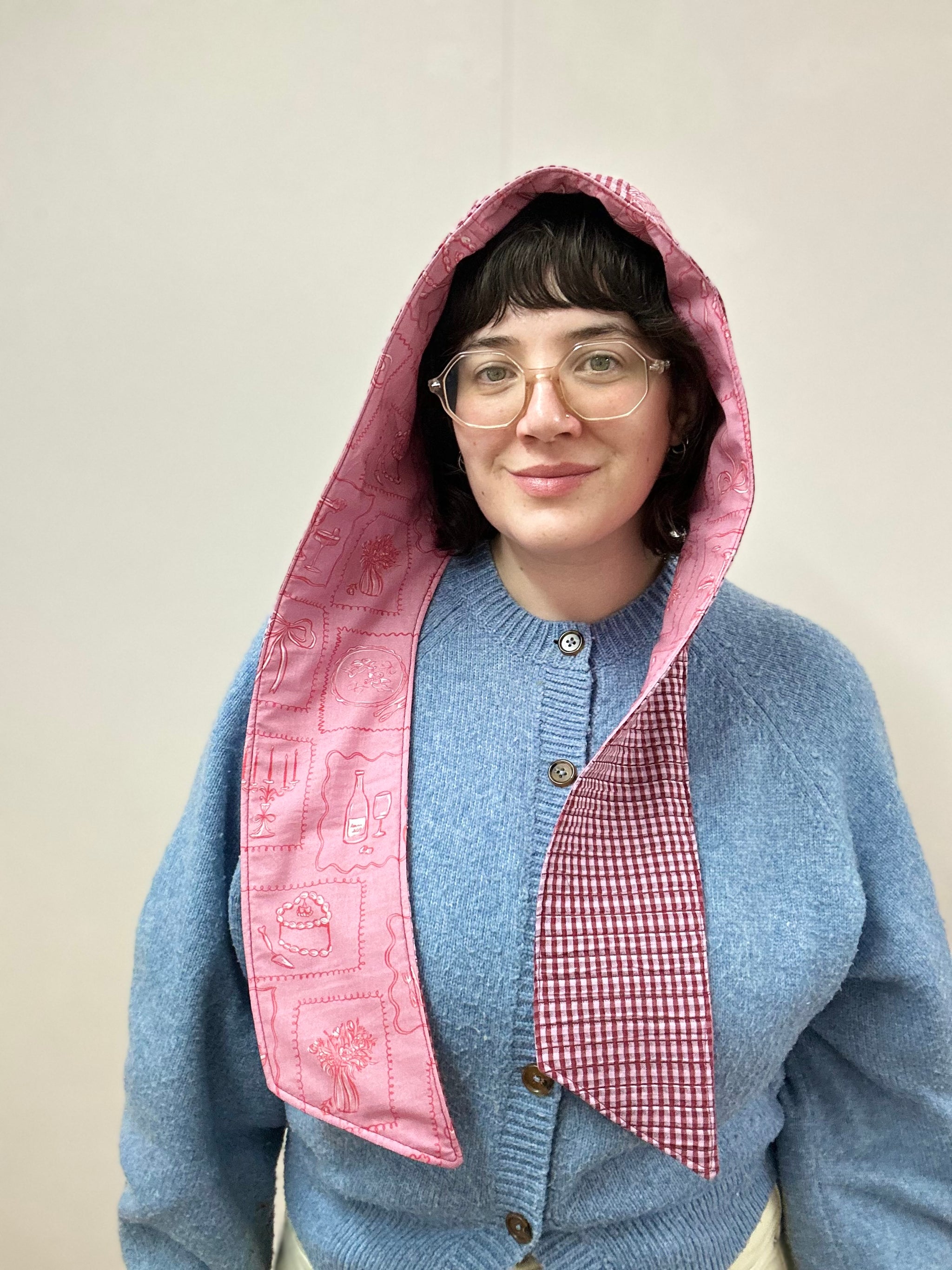 Reversible Quilted Hood - galentines