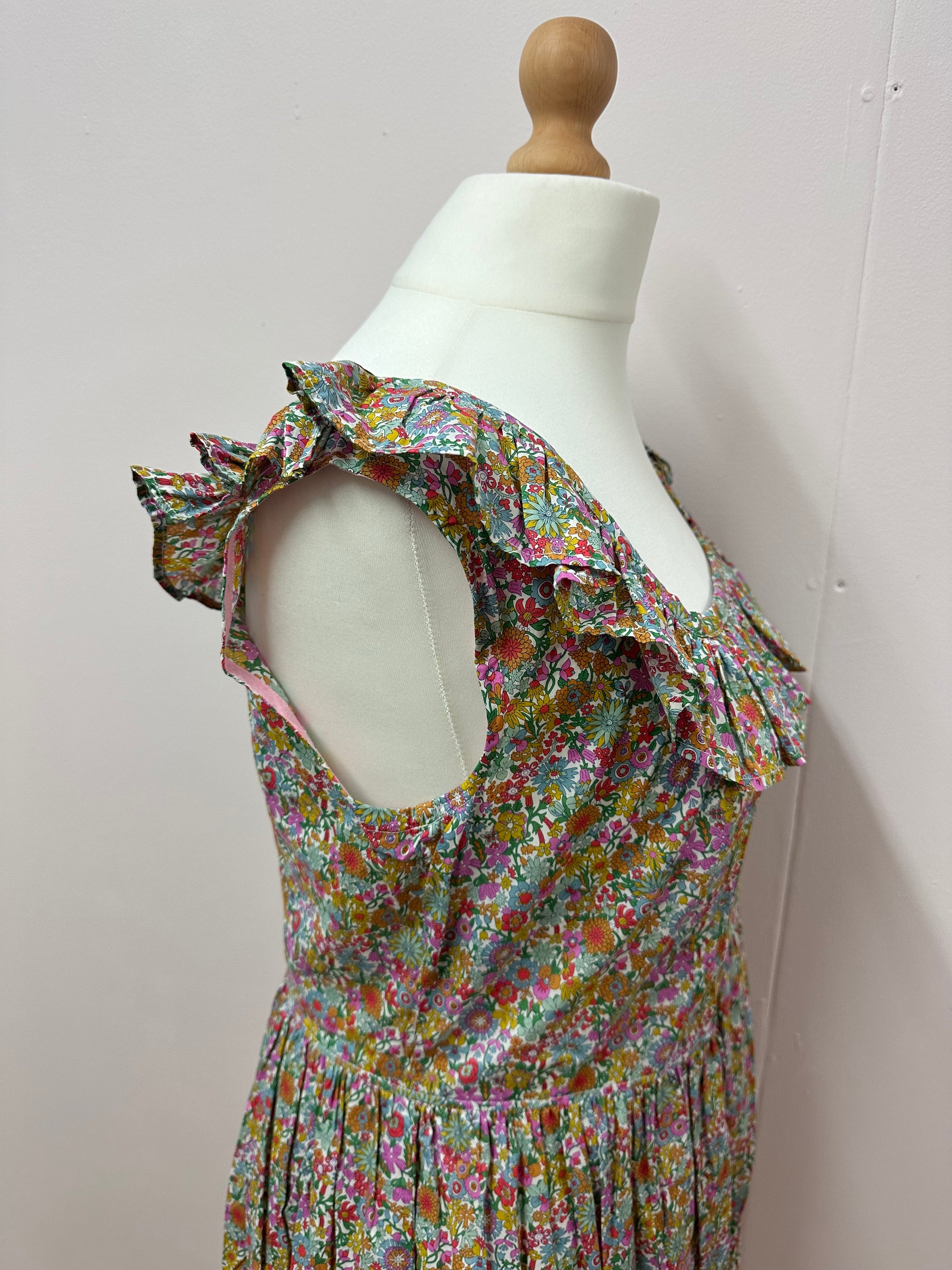 Liberty fabric frill dress size L (18/20)