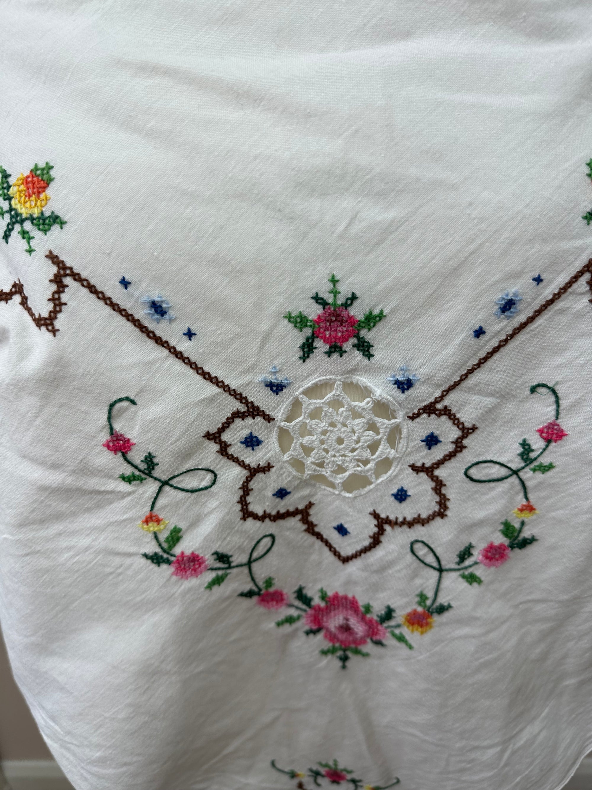 Upcycled tablecloth cami size XL