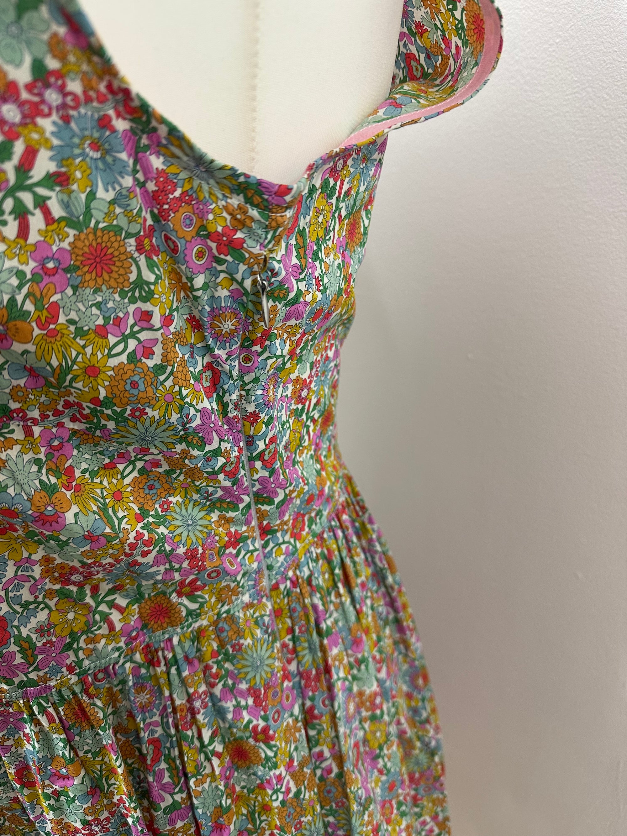 Liberty fabric frill dress size L (18/20)