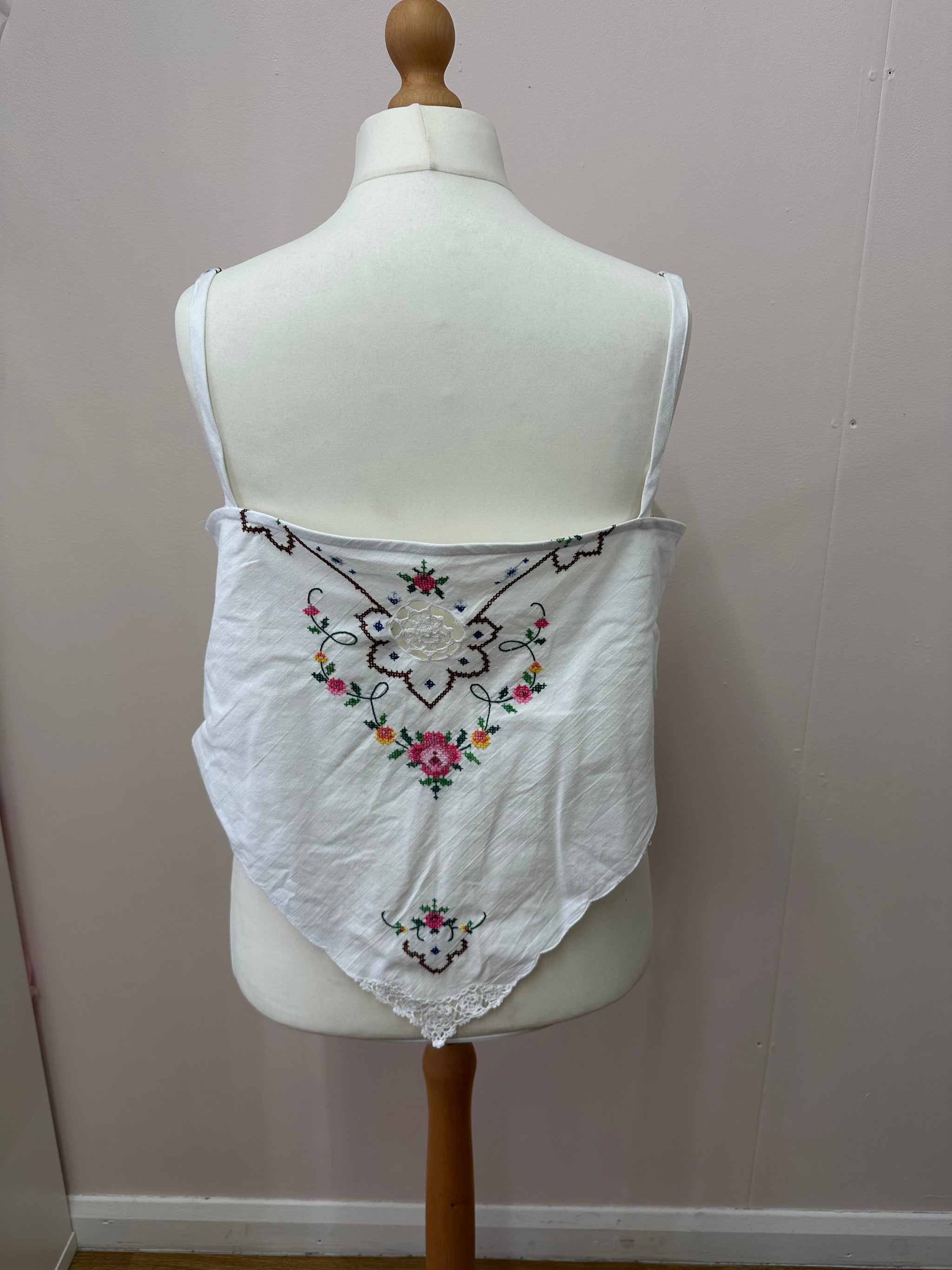 Upcycled tablecloth cami size XL