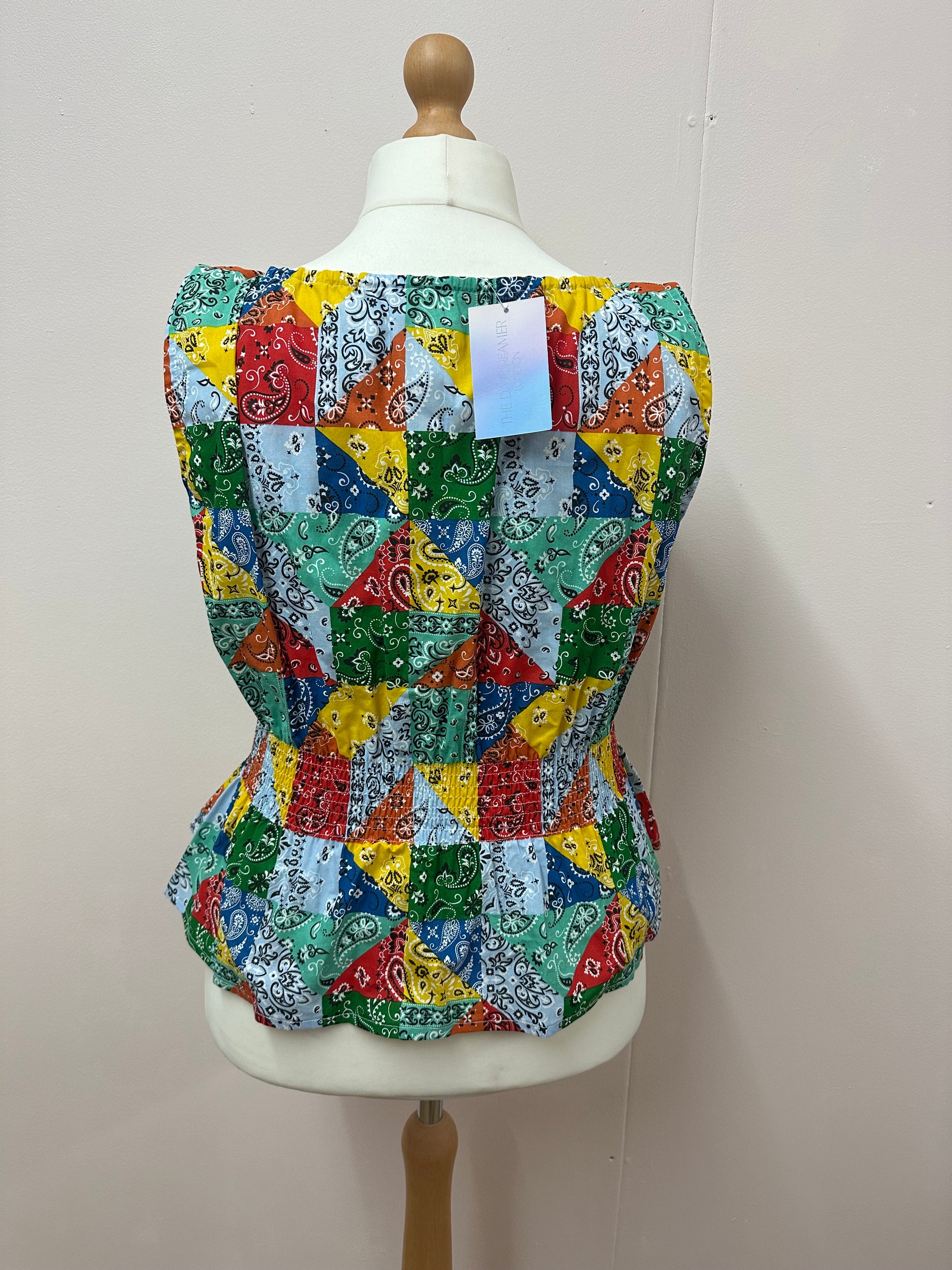 Shirred waist paisley top size L (18/20)