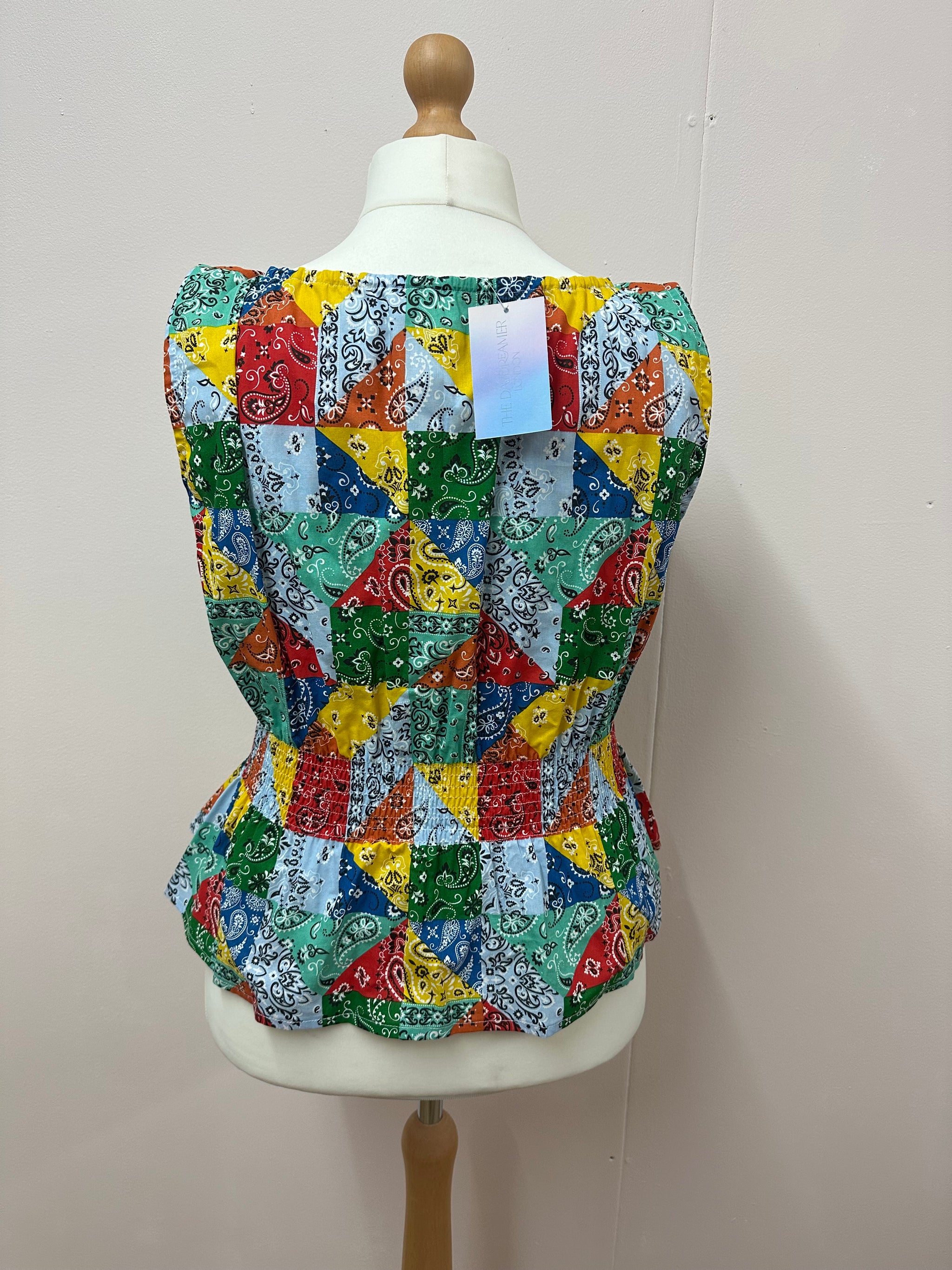 Shirred waist paisley top size L (18/20)