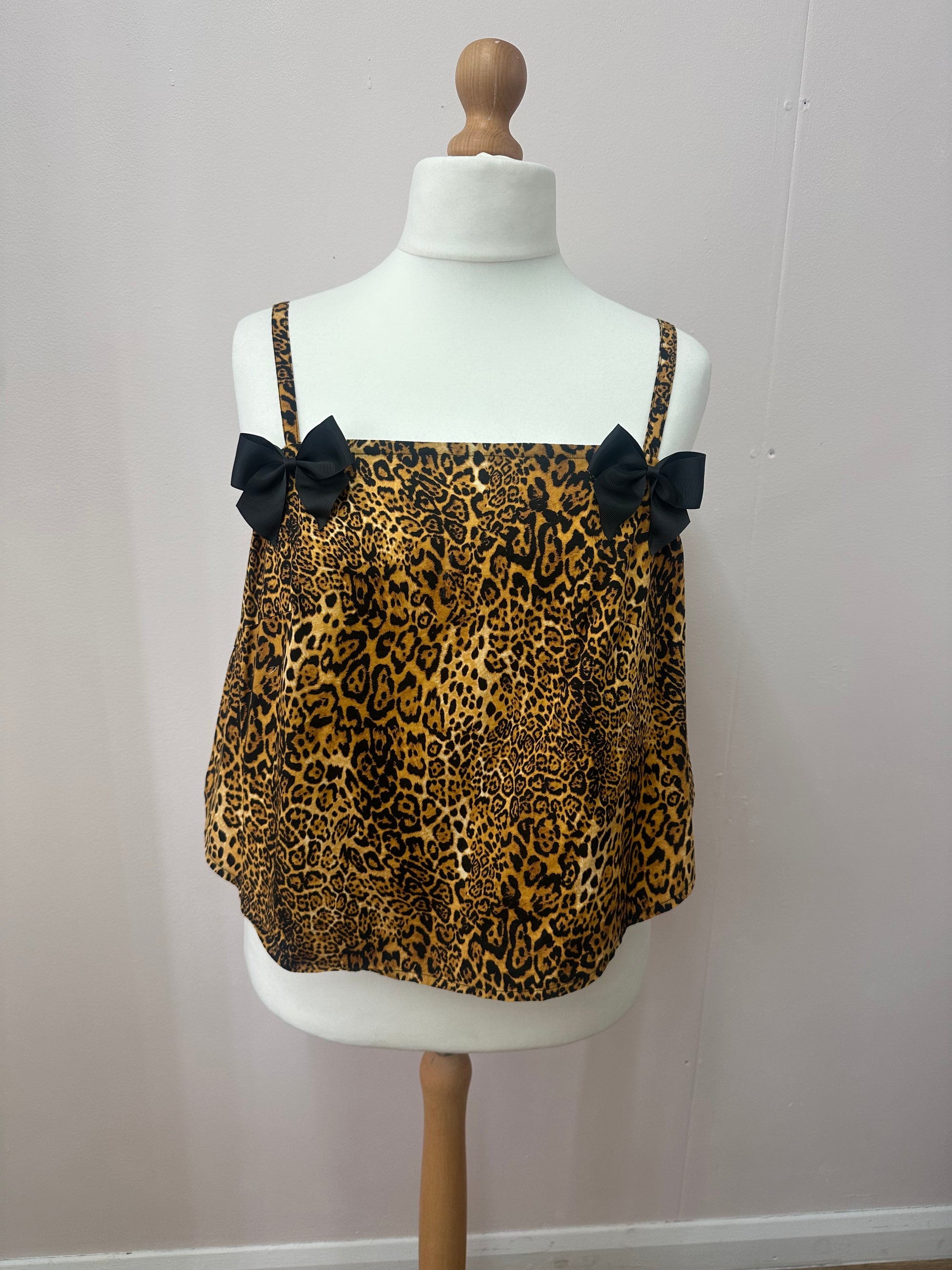 Leopard Bow Cami Size L