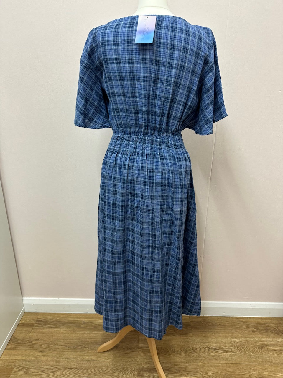 Linen check garden dress size S 10/12 (ready to ship)