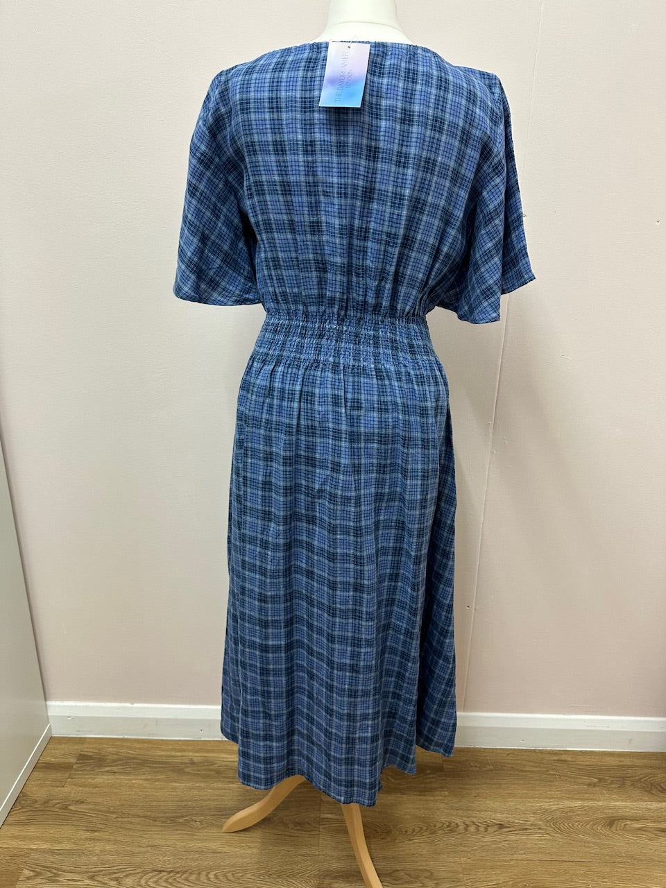 Linen check garden dress size S 10/12 (ready to ship)