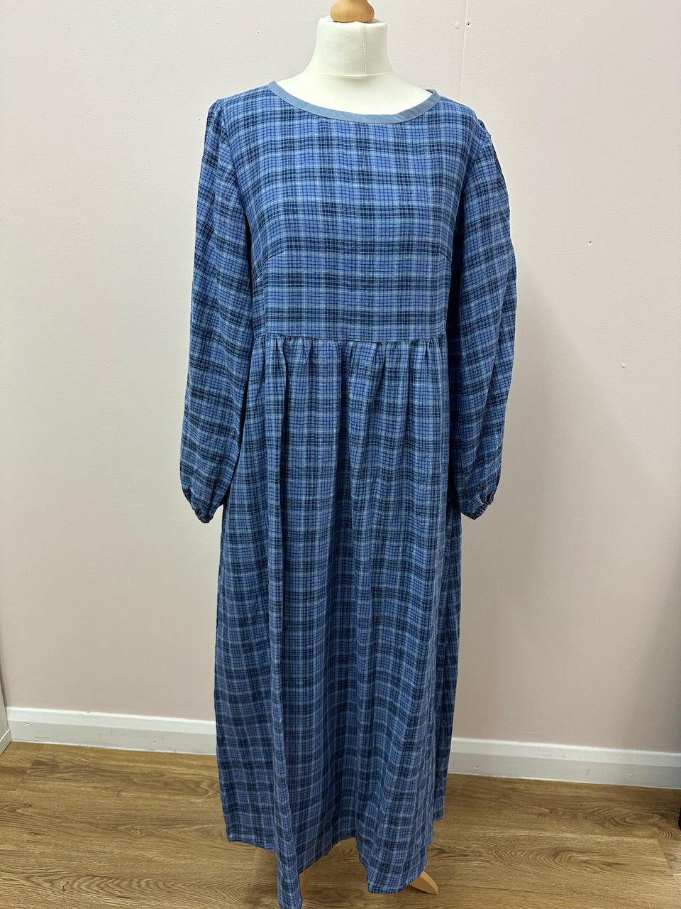 Check linen dream dress size XS 6/8 (ready to ship)