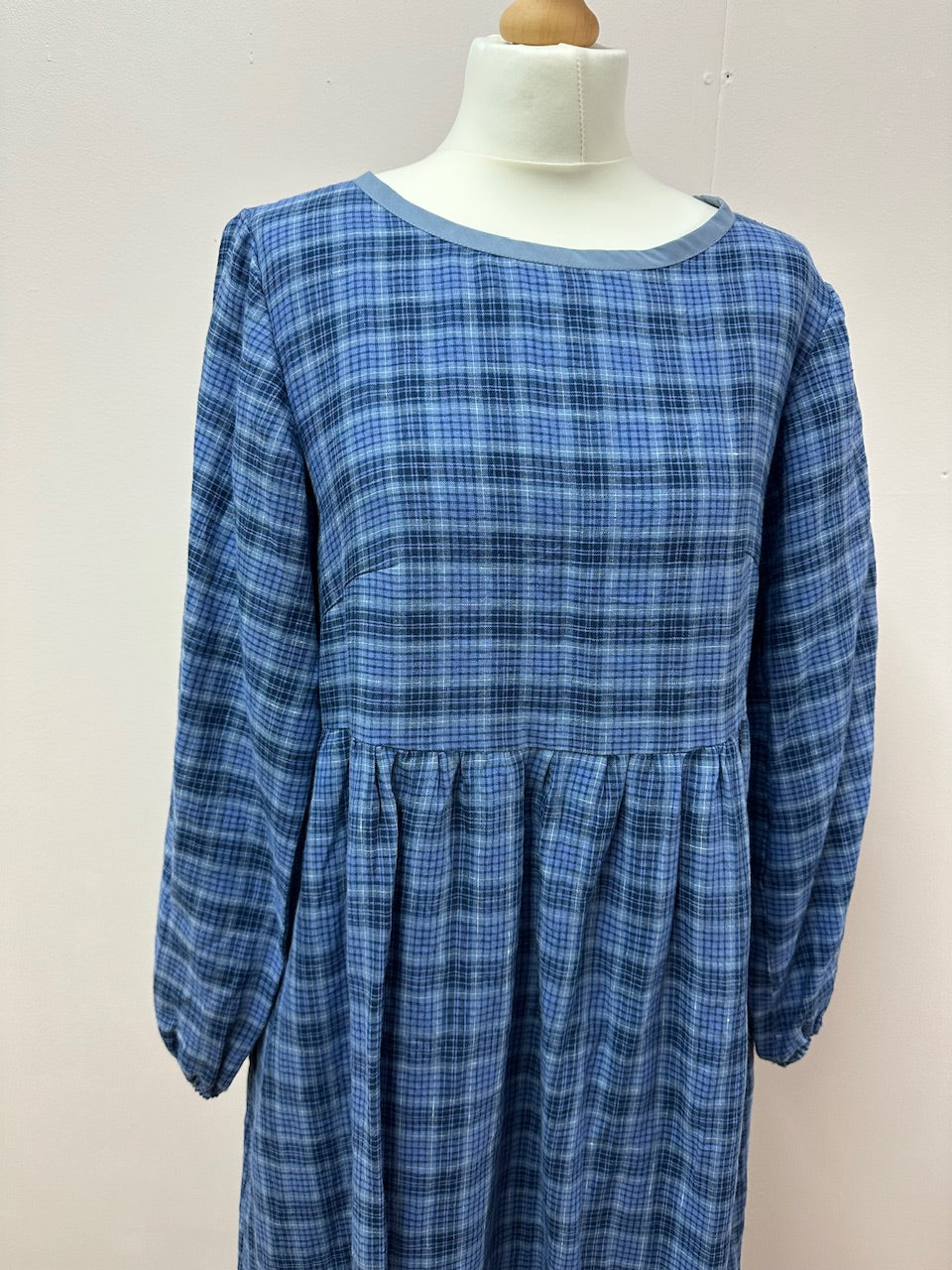 Check linen dream dress size XS 6/8 (ready to ship)