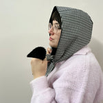 Reversible Quilted Hood - black/gingham