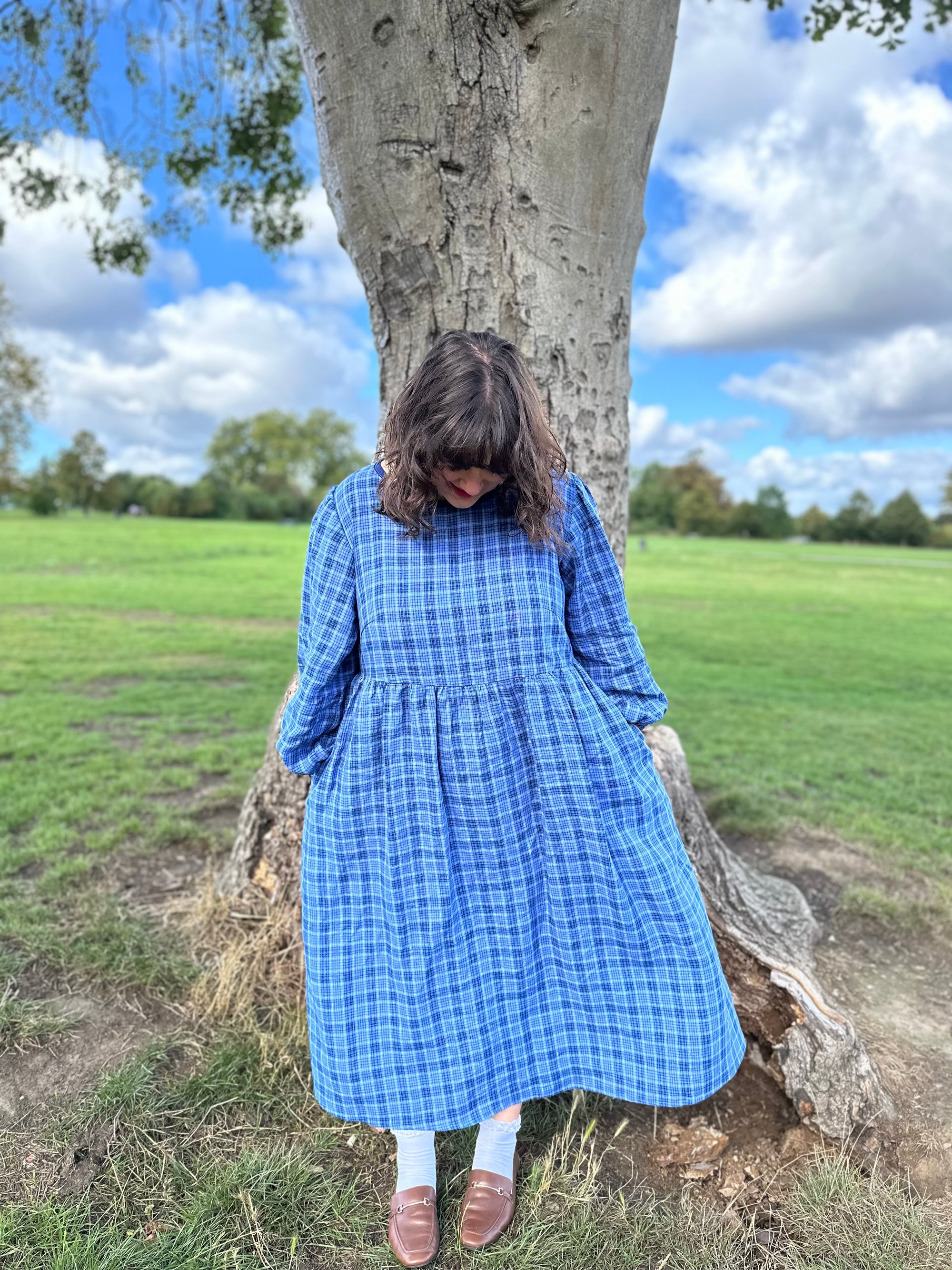 Check linen dream dress size XS 6/8 (ready to ship)