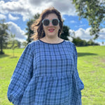 Check linen dream dress size XS 6/8 (ready to ship)