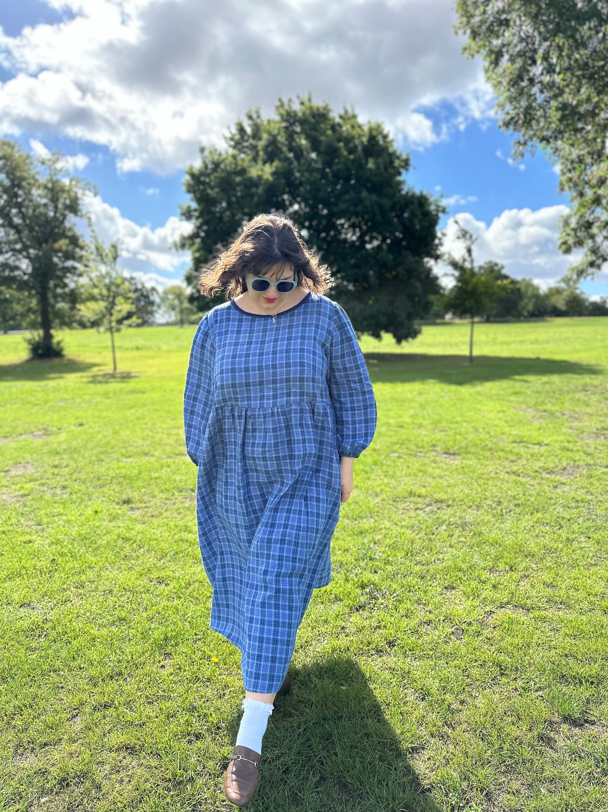 Check linen dream dress size XS 6/8 (ready to ship)
