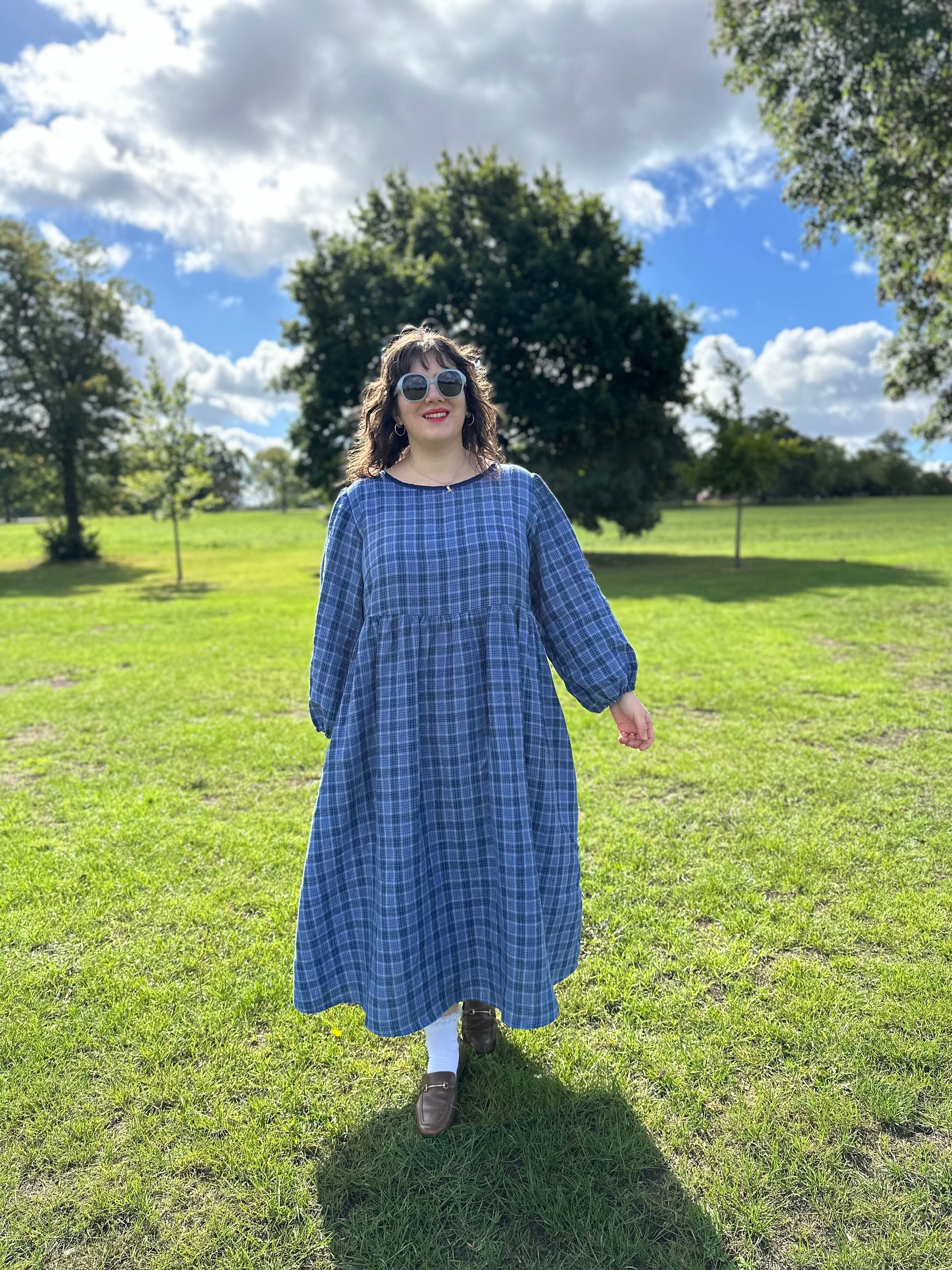 Check linen dream dress size XS 6/8 (ready to ship)