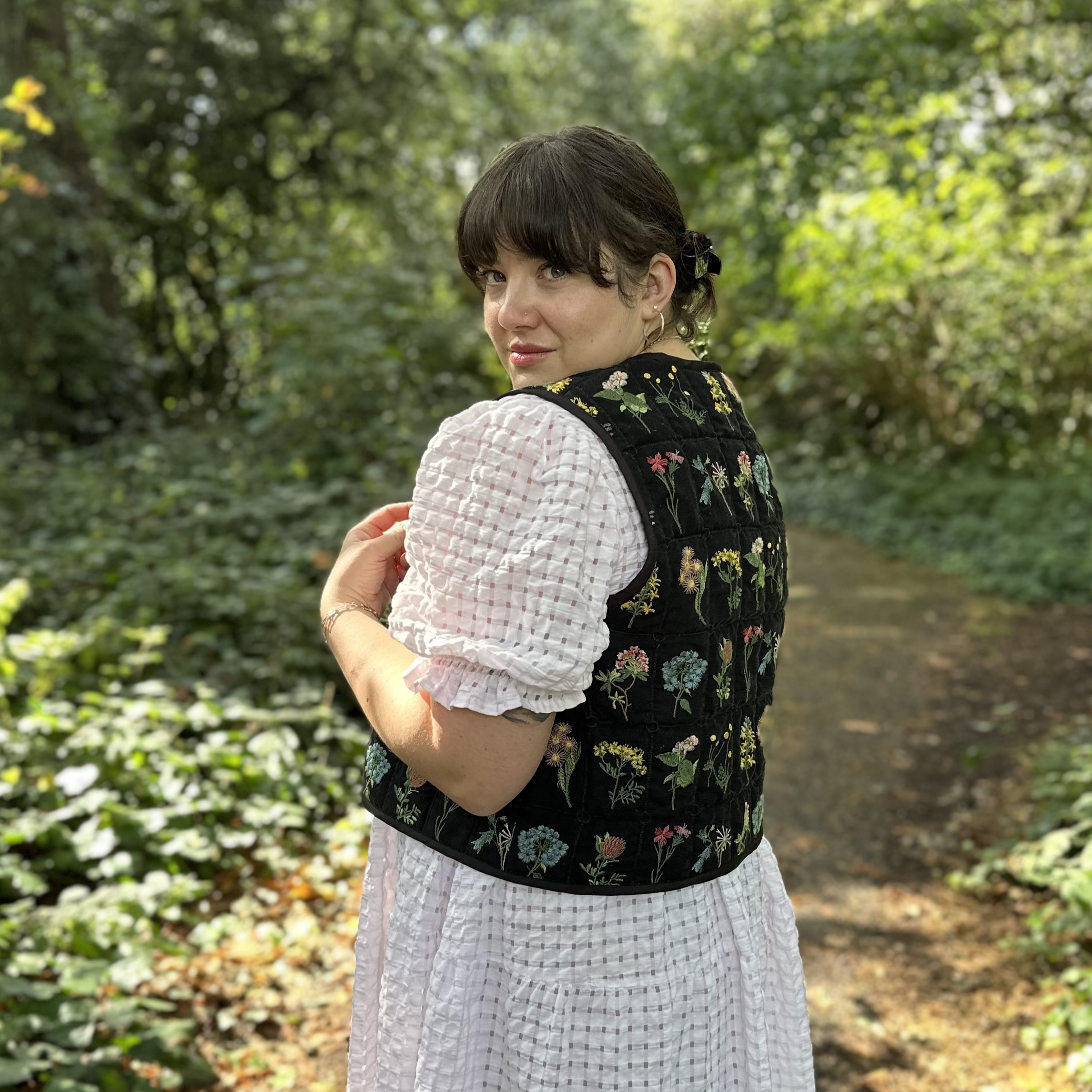 Quilted Embroidered vest